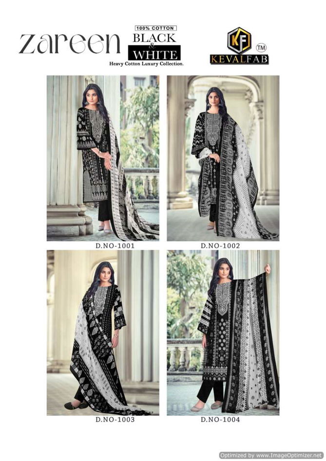 Zareen Black And White By Keval Printed Cotton Dress Material Wholesale Market In Surat